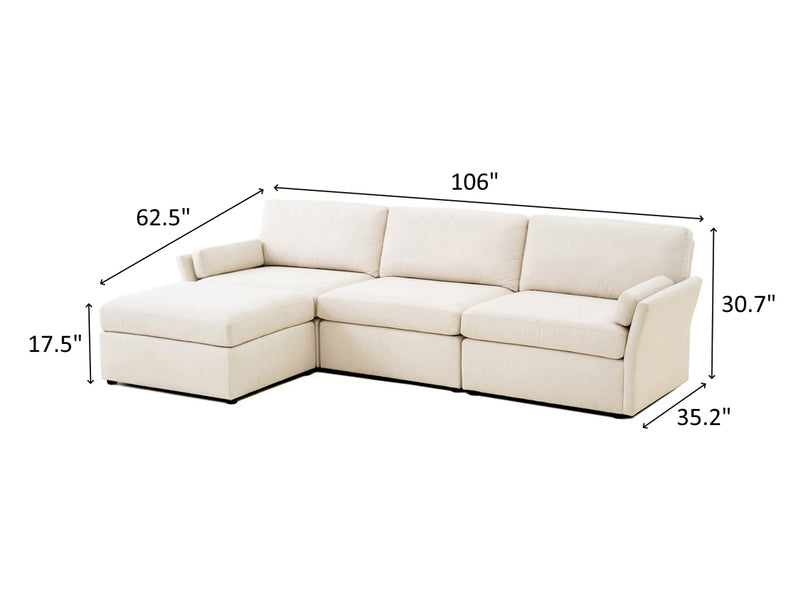 Catarina 106" Wide Chaise Sectional