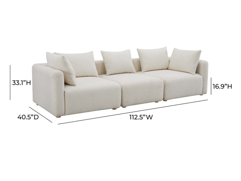 Hangover 112.5" Wide Boucle Sofa