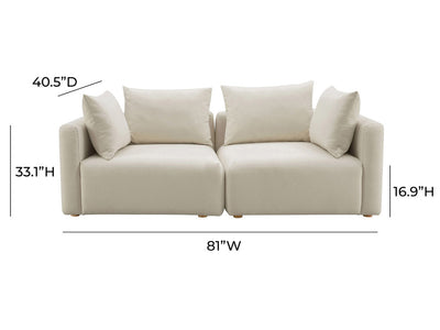 Hangover 81" Wide Linen Loveseat