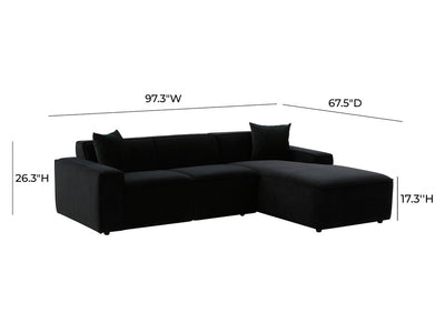 Olafur 97.3" Wide Velvet Sectional