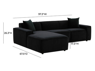 Olafur 97.3" Wide Velvet Sectional