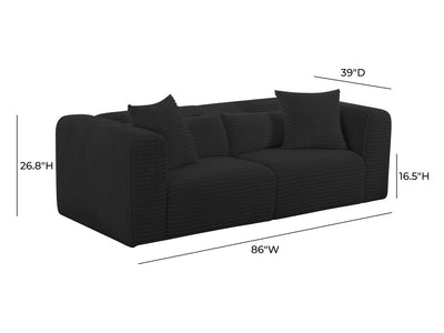 Tarra 86" Wide Fluffy Modular Loveseat