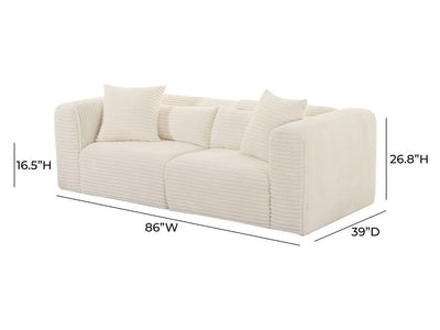 Tarra 86" Wide Fluffy Modular Loveseat