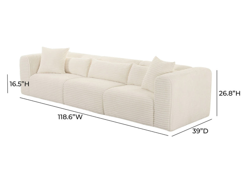 Tarra 118.6" Wide Fluffy Modular Sofa