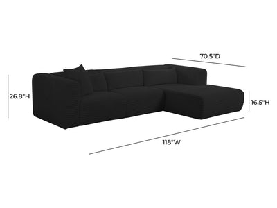 Tarra 118" Wide Fluffy Modular Sectional