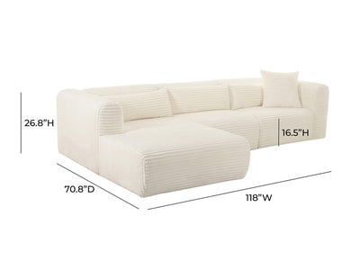 Tarra 118" Wide Fluffy Modular Sectional