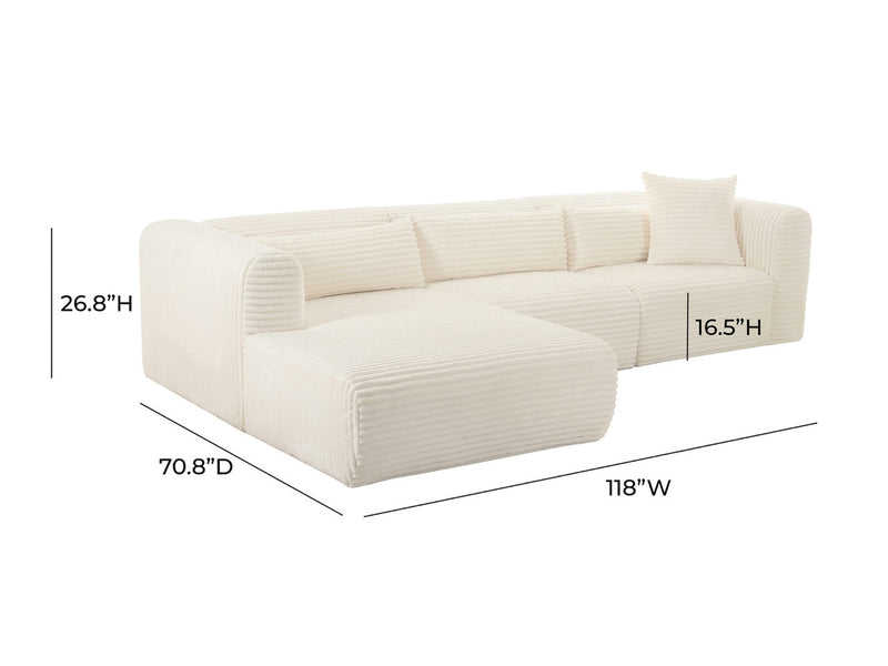 Tarra 118" Wide Fluffy Modular Sectional