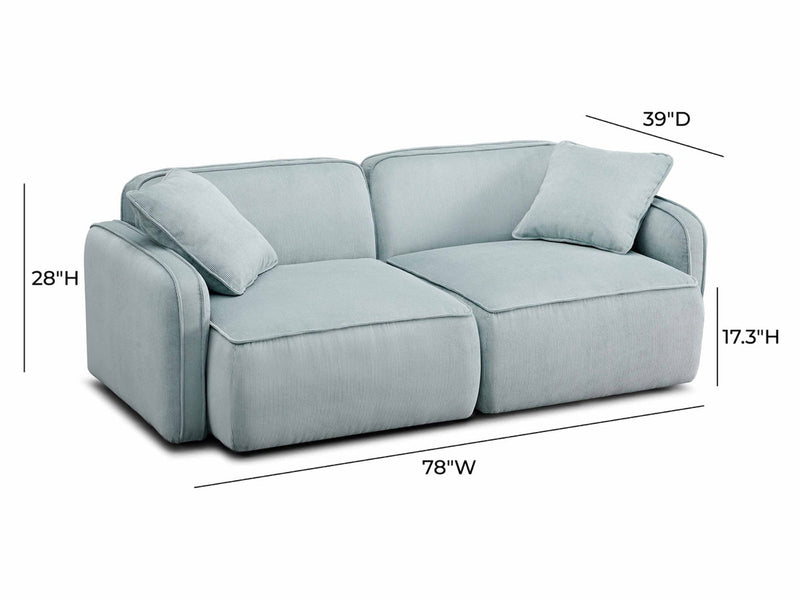Travie 78" Wide Corduroy Velvet Loveseat