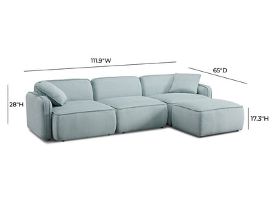 Travie 111.9" Wide Corduroy Velvet Modular Sectional