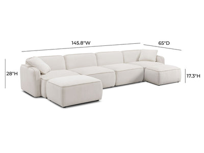 Travie 145.8" Wide Corduroy Velvet Modular U Sectional
