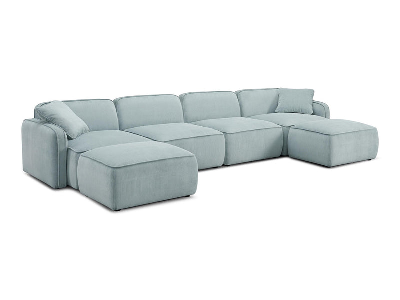 Travie 145.8" Wide Corduroy Velvet Modular U Sectional