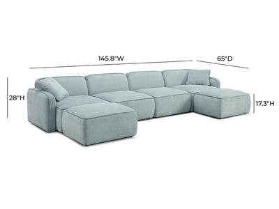 Travie 145.8" Wide Corduroy Velvet Modular U Sectional