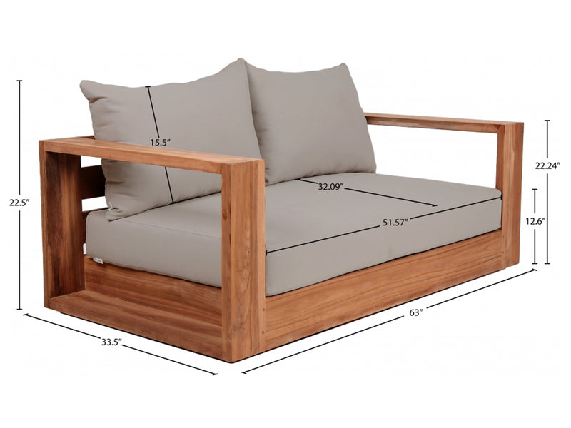 Tulum 63" Wide Patio Loveseat