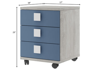 Jazz 23" Tall 3 Drawer Nightstand