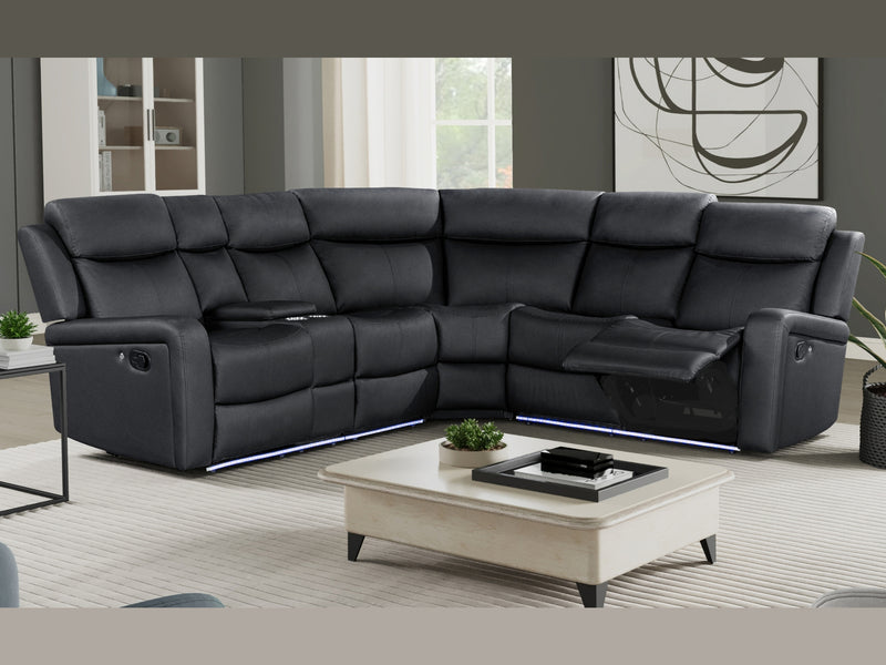 U6024 106" / 94" Wide Leather Recliner Sectional