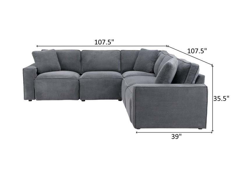 U8177 107.5" / 107.5" Wide Recliner Sectional