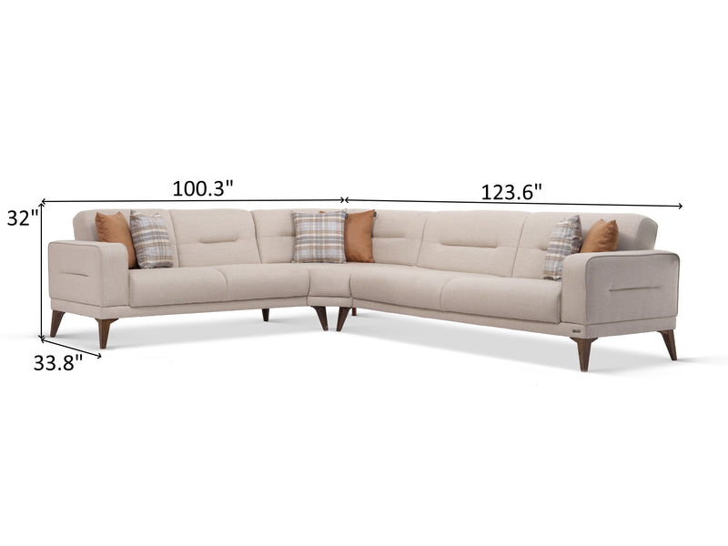 Vegas Ottoman 123.6" / 100.3" Wide Convertible Sectional