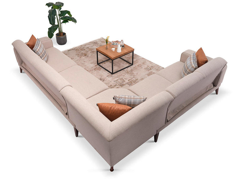Vegas Ottoman 123.6" / 100.3" Wide Convertible Sectional