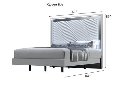 Wave White Platform Bed