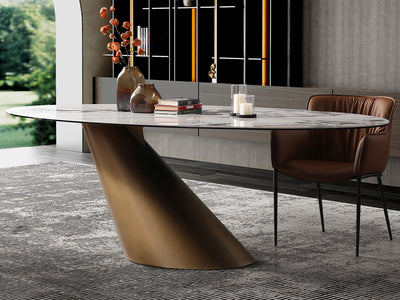 Alondra 94" Wide Marble Dining Table