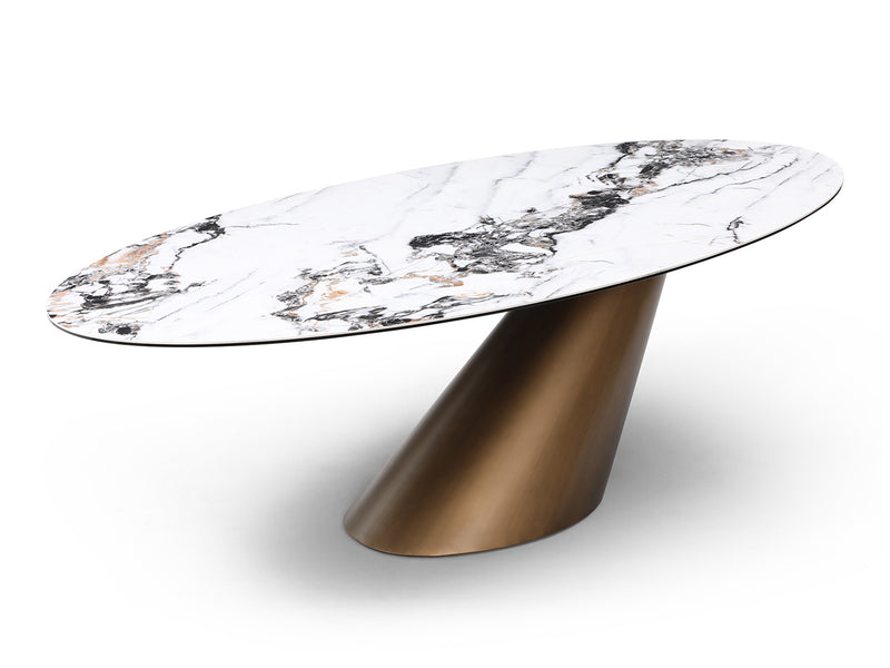 Alondra 94" Wide Marble Dining Table