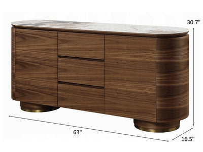 Willene 63" Wide 2 Door 3 Drawer Buffet