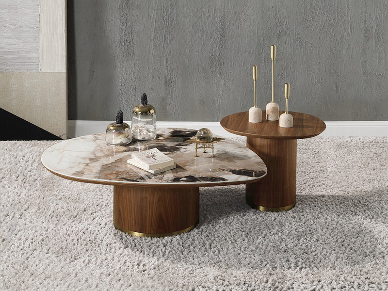 Willene 43" Wide Ceramic Top Coffee Table