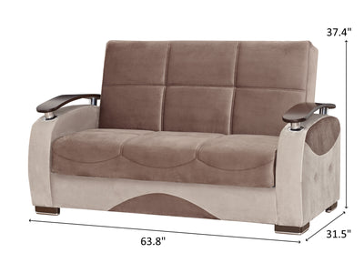 Yafah 63.8" Wide Convertible Loveseat