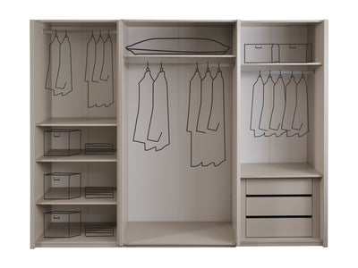 Zenit 105" Wide 6 Door Wardrobe